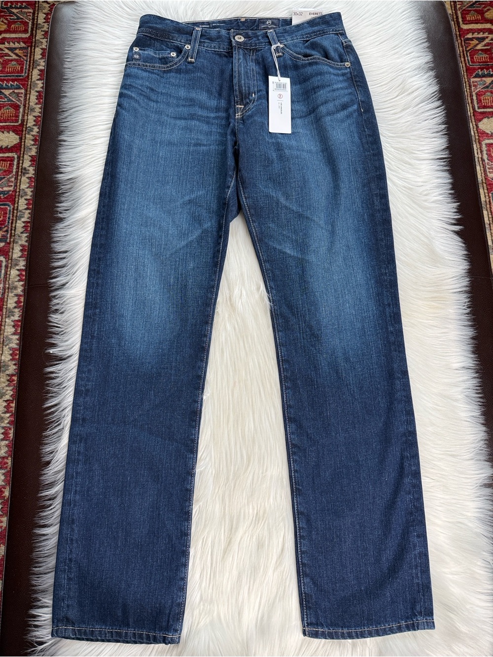 AG Everett Slim Straight Jeans Oxford Blue NWT 30x32